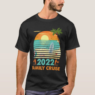 T-shirt Spring Break Family Cruise Retro 2022 Sun Palm Tre