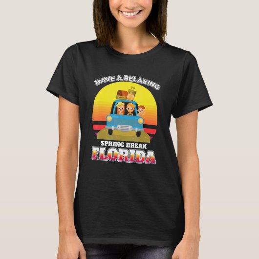 T-shirt Spring Break Florida Voiture Mode de vacances (Devant)