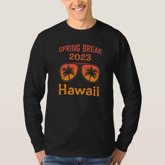 T-shirt Spring Break Hawaii Vacation Retro Sunset Graphism (Devant)