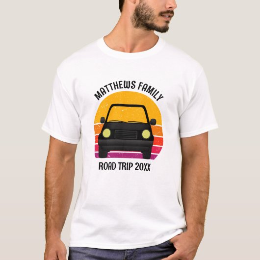 T-shirt Spring Break Road Trip Sunset Customized (Devant)