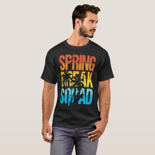 T-shirt Spring Break Squad Beach Surfer Palm Tree Artwork (Devant entier)