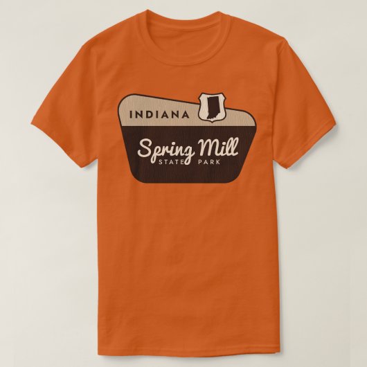 T-shirt Spring Mill State Park Affiche de bienvenue Indian (Design devant)