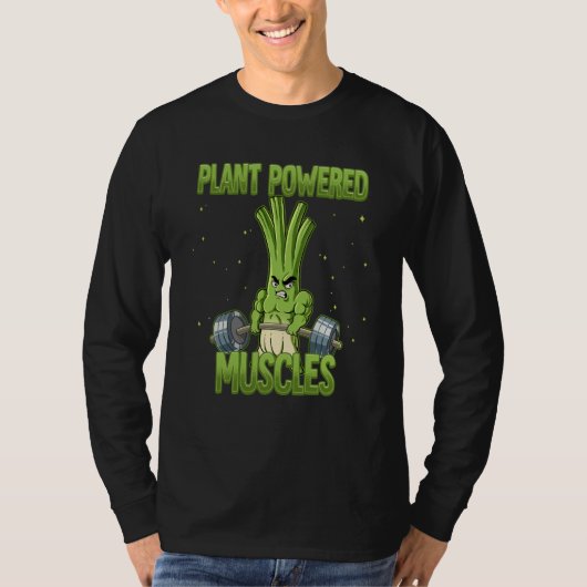 T-shirt Spring Onion Gym Weight Training Plant Powered Mus (Devant)