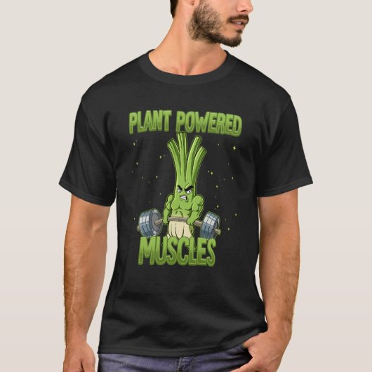 T-shirt Spring Onion Gym Weight Training Plant Powered Mus (Devant)