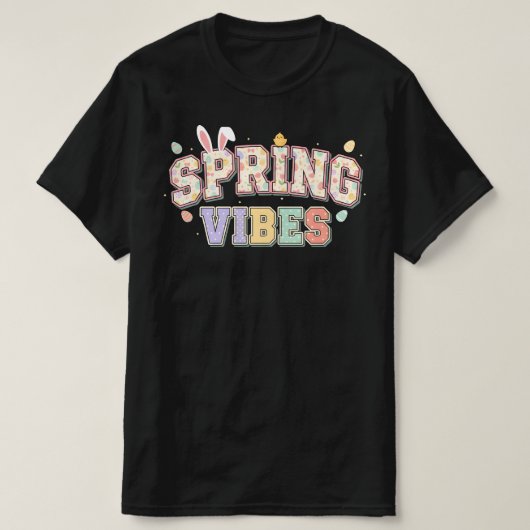 T-shirt Spring Vibes Blooming Floral Happy Easter  (Design devant)