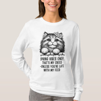 T-shirt Spring Vibes Only - Funny Cat Lover