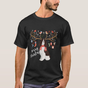 T-shirt Springer anglais espagnol renne de Noël chien