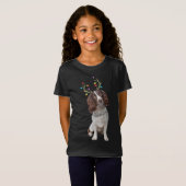 T-Shirt Springer anglais Spaniel Reindeer Christmas Dog (Devant entier)
