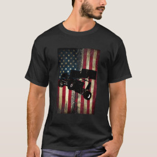 T-shirt Sprint Car Dirt Track Racing Distressed American F