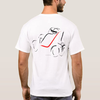 T-shirt Sprintcar 01 Noir et Rouge sur Fond Blanc