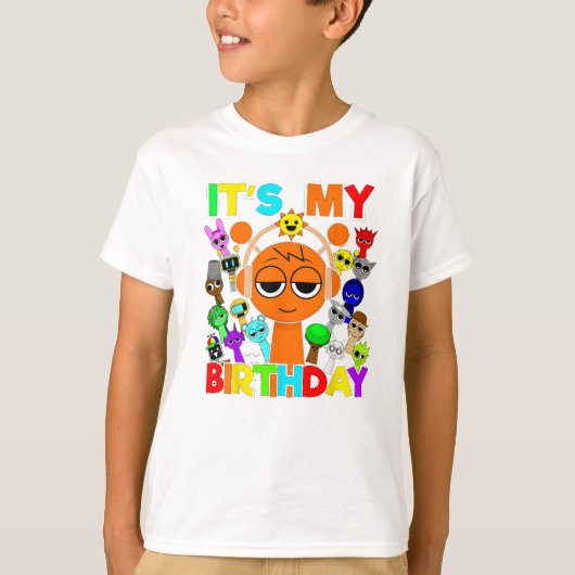 T-shirt Sprunki Anniversaire! - Oren Simon Funbot Pinki (Devant)