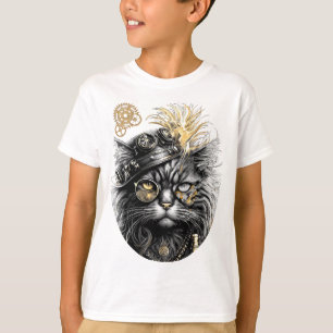 T-shirt Spunky Paws Le Chat Steampunk Funky