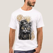 T-shirt Spunky Paws Le Chat Steampunk Funky (Devant)