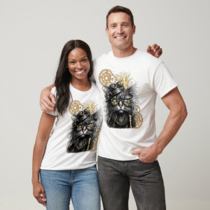 T-shirt Spunky Paws Le Chat Steampunk Funky