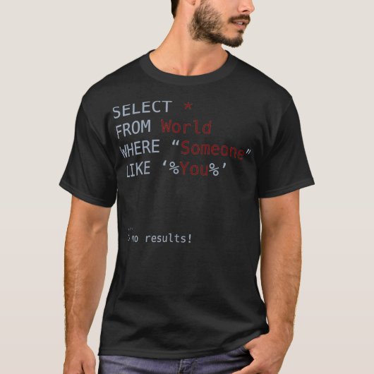 T-shirt SQL No Results Code  (Devant)