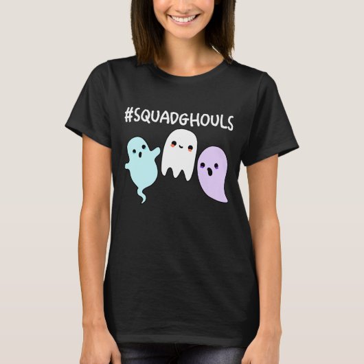 T-shirt Squad Ghouls Drôle Halloween Fantôme Pun Dark BG (Devant)