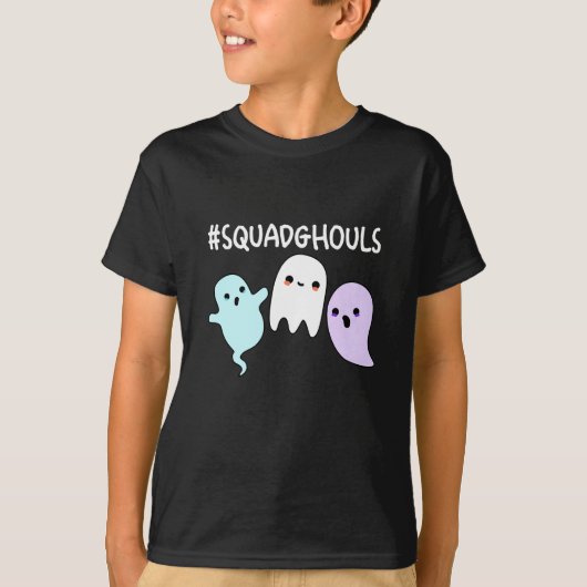 T-shirt Squad Ghouls Drôle Halloween Fantôme Pun Dark BG (Devant)