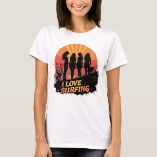 T-shirt Squad Girls J'adore Île de Surf Cute Mer