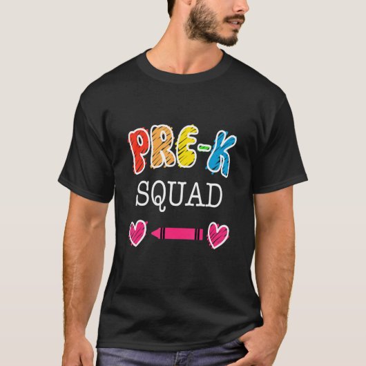 T-shirt Squad Pré K Retourner À L'École (Devant)