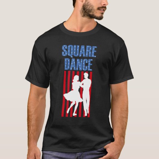 T-shirt Square Dance American Patriotic Flag Western (Devant)
