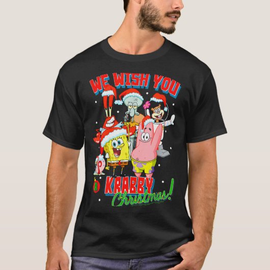 T-shirt Squarepants Crabby Christmas (Devant)