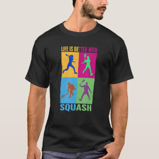 T-shirt Squash Player on the Field  with Squash