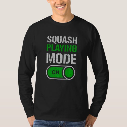 T-shirt Squash Playing Mode On Play Serve Racket Player (Devant)