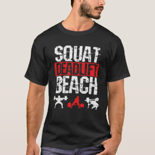 T-shirt Squat Deadlift Plage Entraînement Salle De Sport D