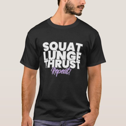 T-shirt Squat, Poussée, Répétez ! (Devant)