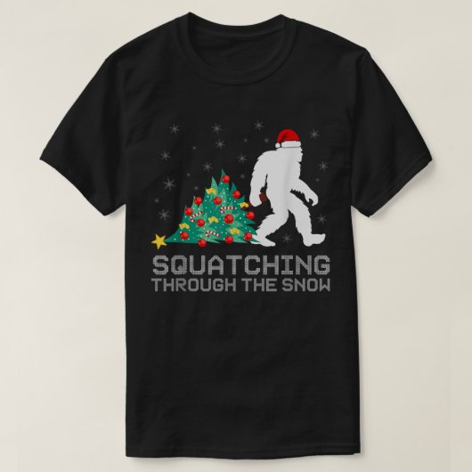 T-shirt Squatching à travers la neige - Bigfoot (Design devant)
