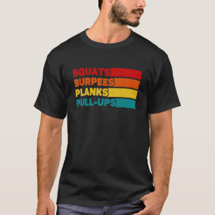 T-shirt Squats Burpees Planches Tractions Workout Fitness