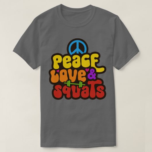 T-shirt Squats Hippie Gym Dit (Design devant)