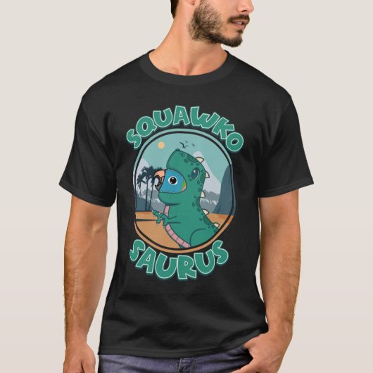 T-shirt Squawkosaurus Rex Parrot I Blue couronné Conure (Devant)