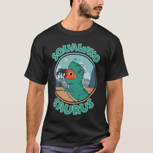 T-shirt Squawkosaurus Rex Parrot I Fischers Lovebird (Devant)