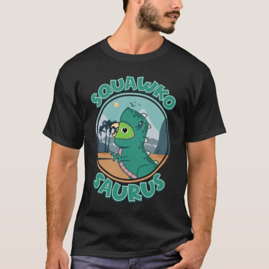 T-shirt Squawkosaurus Rex Parrot I Parrotlet Vert (Devant)