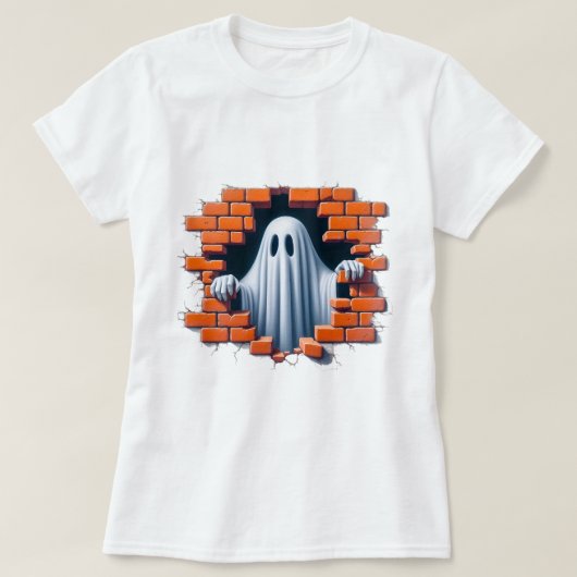T-shirt Squelette 3d Poing à travers une conception murale (Design devant)