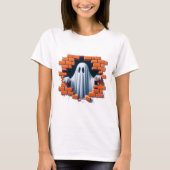 T-shirt Squelette 3d Poing à travers une conception murale (Devant)