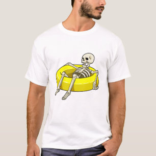 T-shirt Squelette à la natation avec anneau de natation