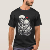 T-shirt Squelette Accrocher Chat Halloween Chats Lover Cha (Devant)