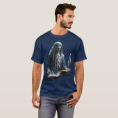 T-shirt Squelette Ancien Lecture Aux Chandelles Découpe (Devant entier)