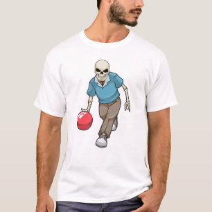 T-shirt Squelette au Bowling avec Bowling ball