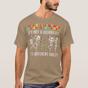 T-shirt Squelette Autiste Dabbing Pas Un Handicap Différen