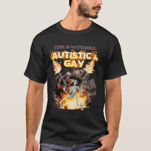 T-shirt Squelette autiste et gay maudit mème d'autisme