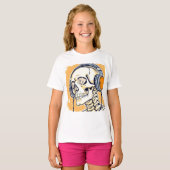 T-shirt Squelette avec casque audio (Devant entier)