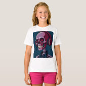 T-shirt Squelette avec casque audio (Devant entier)