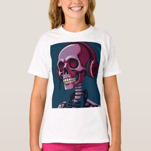 T-shirt Squelette avec casque audio