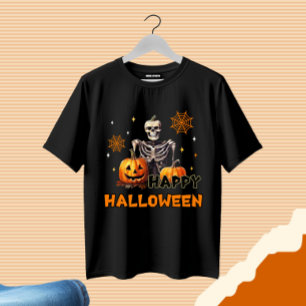 T-shirt Squelette avec citrouille