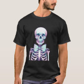 T-shirt Squelette avec Coquette Bow Pastel Goth Halloween (Devant)