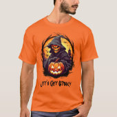 T-shirt Squelette avec Jack-o'-lantern | Citrouille Hallow (Devant)