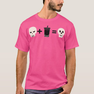 T-shirt Squelette Boire Boba ou Bubble Thé Halloween Coupe